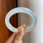 冰种黄翡翡翠平安镯（57.6mm)（yc419706）