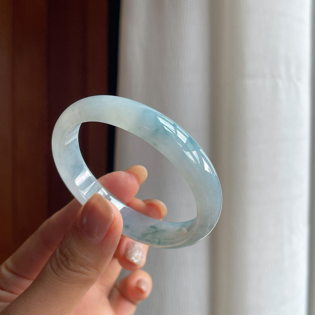 糯冰飘花翡翠贵妃镯(50.8mm)（yc413644）