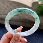 细糯种飘花正圈平安镯58圈   天然缅甸A货翡翠（yc433652）