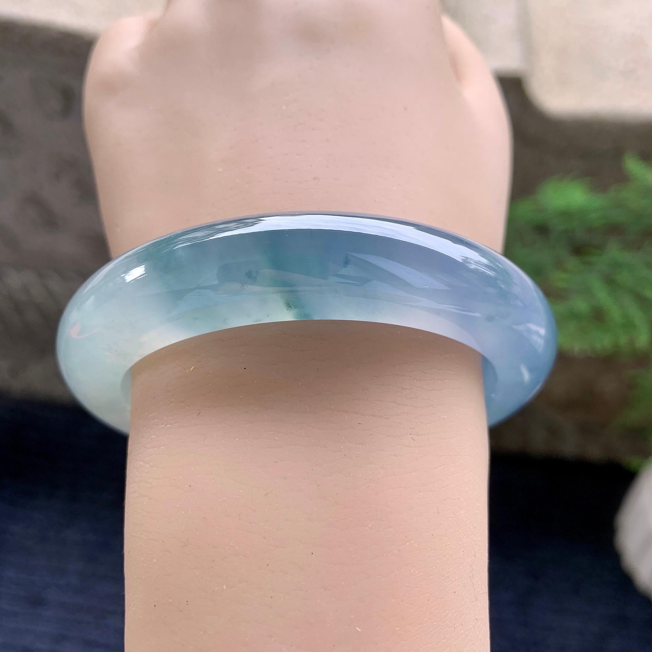 冰种紫罗兰平安镯（58.4mm）（yc253067）