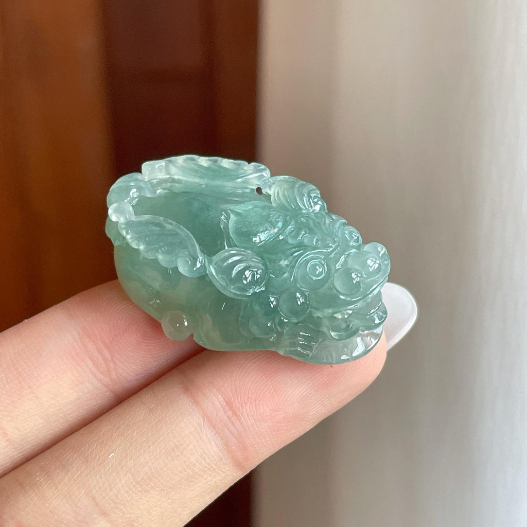 糯冰湖水绿翡翠貔貅（yc269028）
