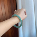 糯冰蓝晴底翡翠美人条手镯（63mm）（yc266545）