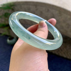 冰种蓝水飘花圆条手镯（58mm）（yc249469）