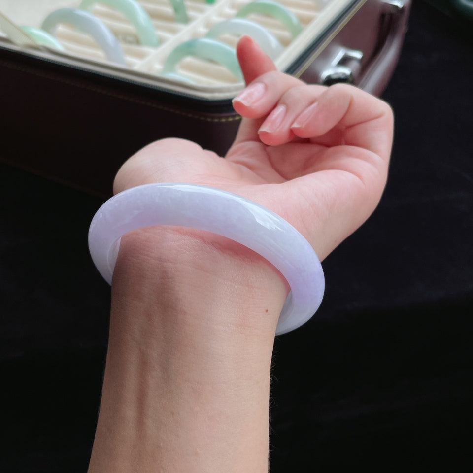 糯种紫罗兰翡翠手镯（55.5mm）（yc016181）