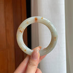糯冰洒金翡翠圆条手镯（53.6mm)（yc373887）