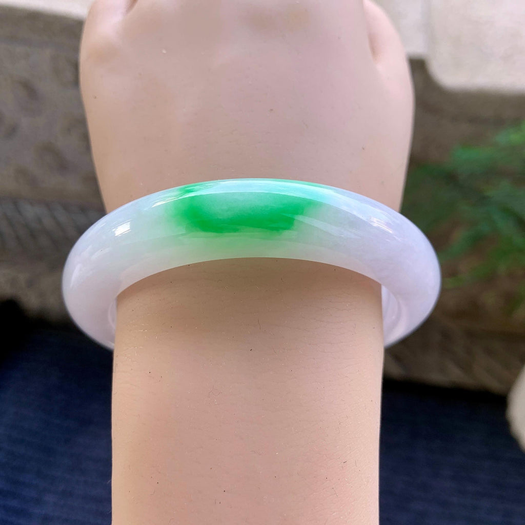 细糯种飘绿平安镯（57.6mm）（yc264528）