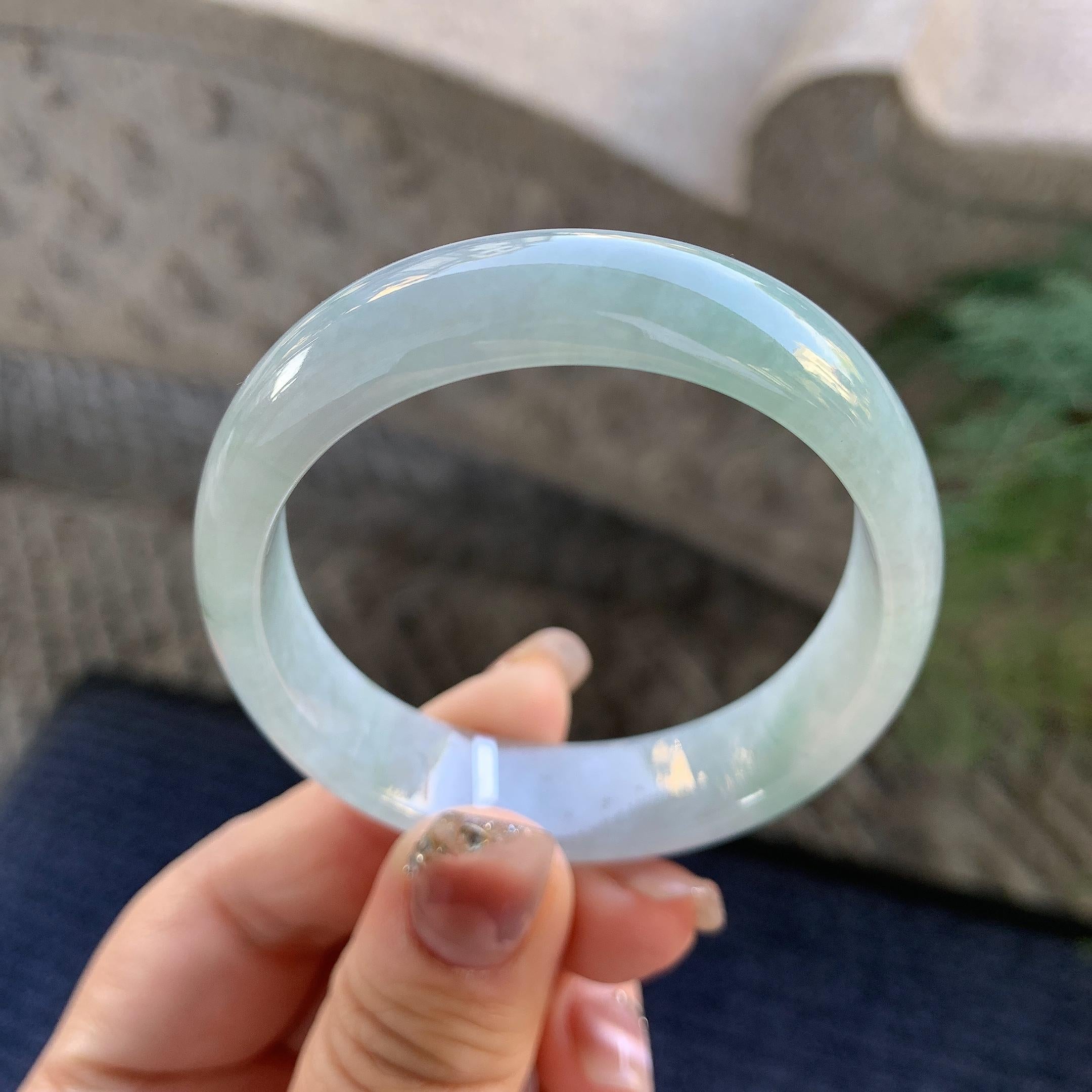 糯种淡晴底贵妃手镯（53.8mm）（yc294651）