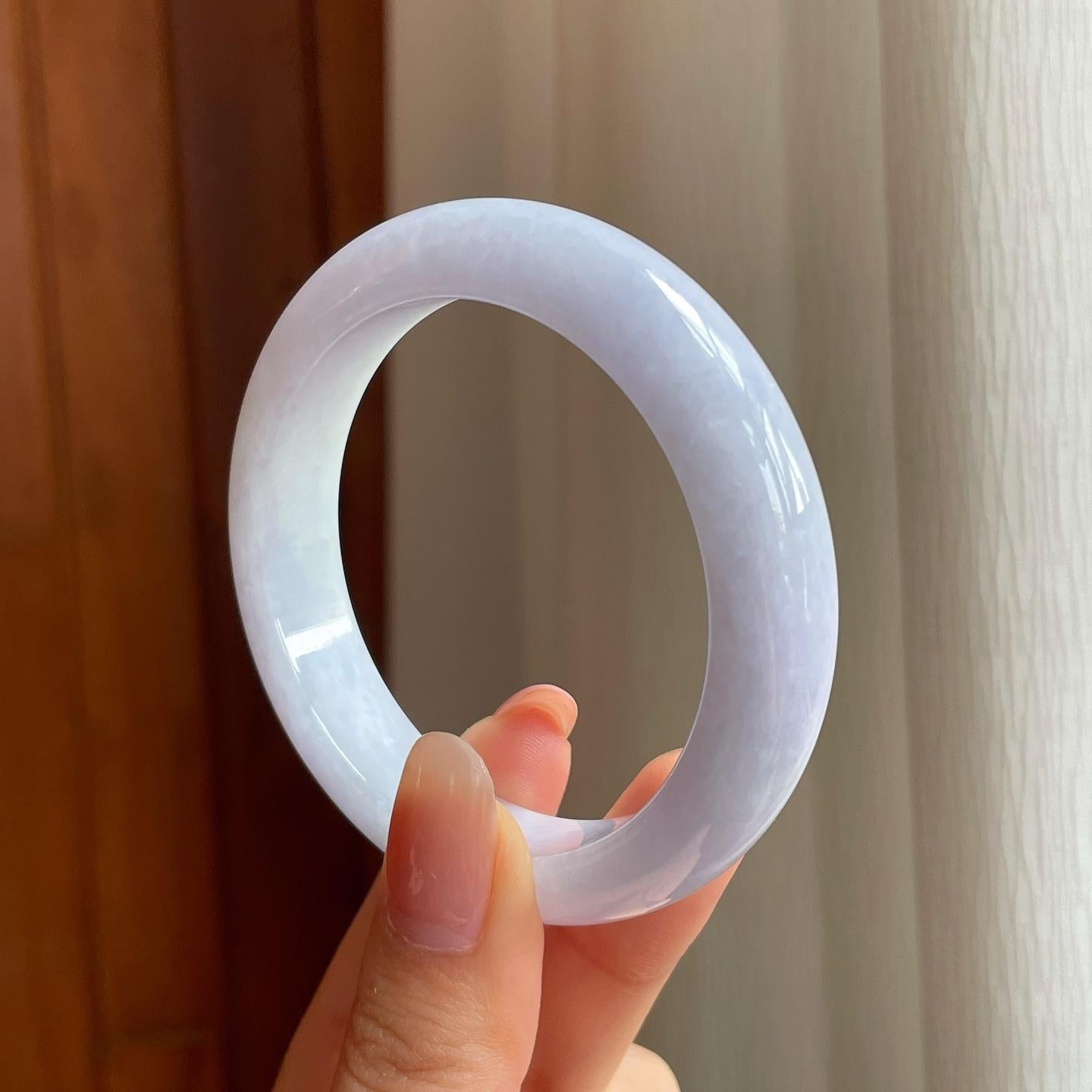 糯冰淡春底翡翠平安镯（53.7mm)（yc345417）