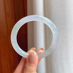 冰种淡底色翡翠圆条手镯（51.3mm)（yc373866）