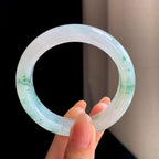 冰种飘花翡翠平安镯（53.3mm)（yc363416）