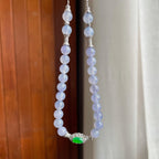 18k金镶冰种紫罗兰翡翠珠串项链（yc228472）