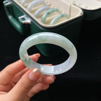 糯冰飘花正圈 翡翠手镯（53.5mm）（yc018721）