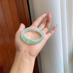 糯冰飘花翡翠贵妃镯（53.6mm）（yc270329）