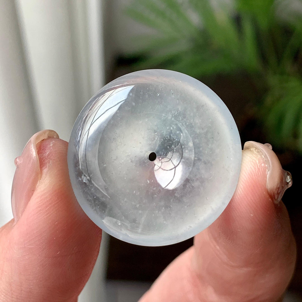冰种无色雪花棉平安扣吊坠  天然缅甸A货翡翠（yc442398）