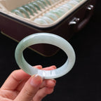 糯种半山半水正圈翡翠手镯（57mm）（yc018705）