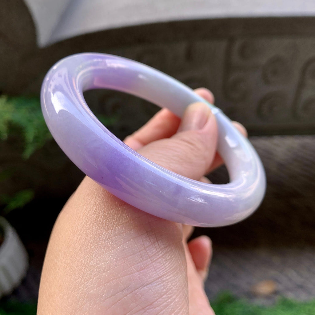 糯种紫罗兰飘花圆条手镯（58.7mm）（yc259069）