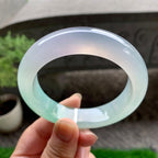 糯冰种淡春彩宽版轮胎手镯（59.4mm）（yc225045）