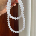 糯冰白冰翡翠珠串项链（yc260360）