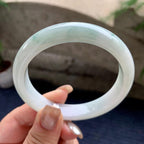 细糯种飘蓝花正圈平安镯  60.2圈口  天然缅甸A货翡翠（yc441138）