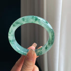冰种飘花翡翠平安镯（58.8mm）（yc376906）