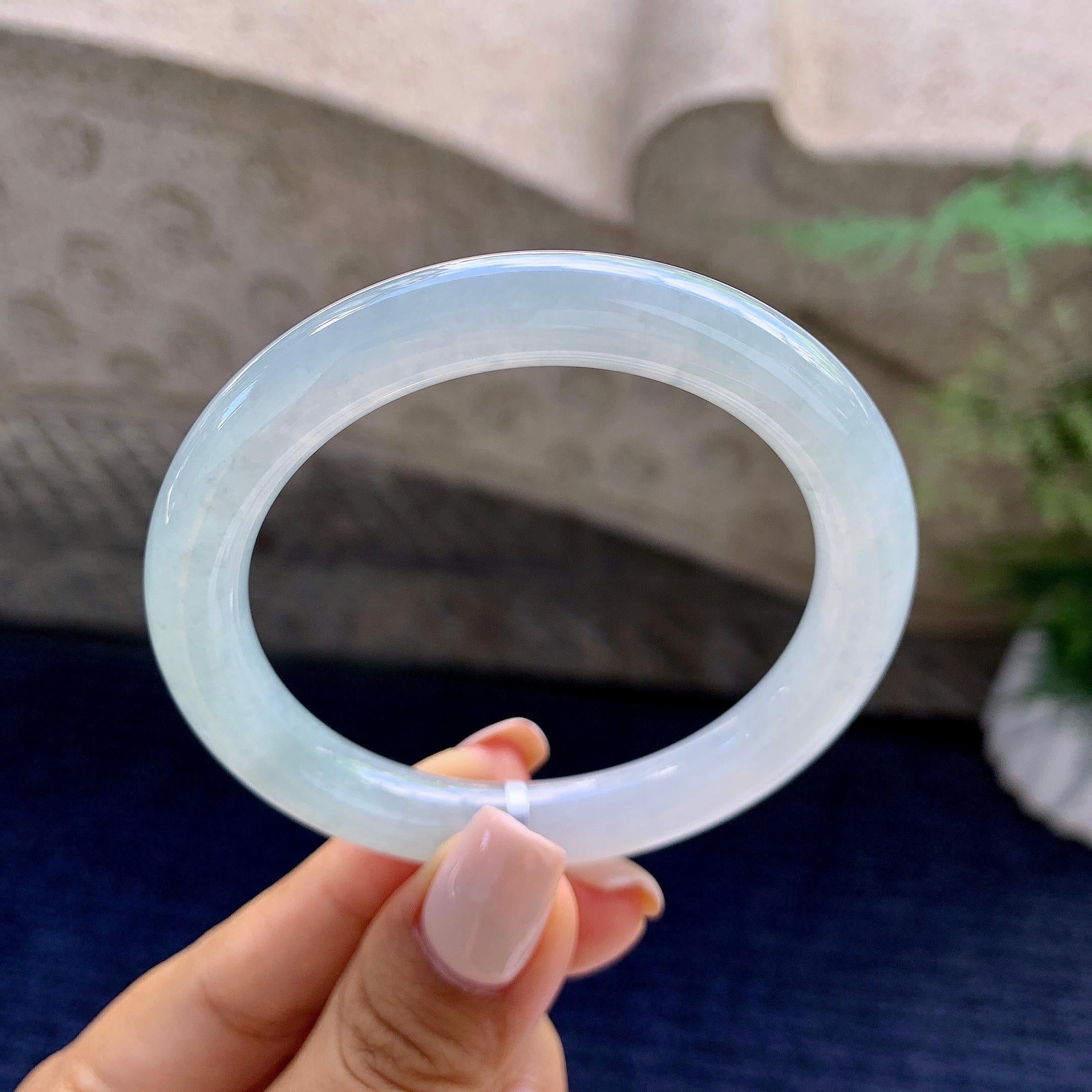 细糯种带底色圆条手镯（53.2mm）（yc223965）