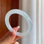 冰种淡底色翡翠圆条手镯（56.5mm）（yc310275）