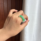 糯冰带色翡翠戒圈（yc434548）