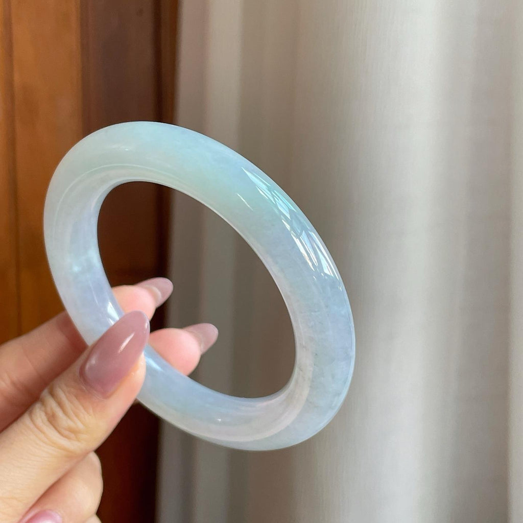 糯冰晴水翡翠圆条手镯（57.5mm）（yc286716）