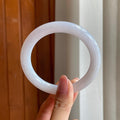 糯冰淡白月光翡翠圆条手镯（58mm）（yc302328）