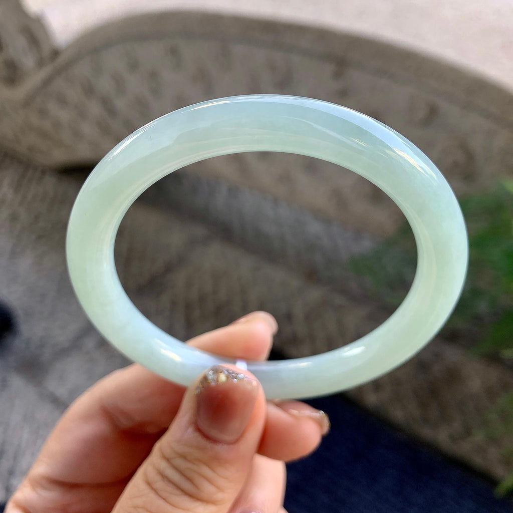细糯种淡晴底圆条手镯（57mm）（yc276208）