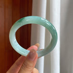 糯冰飘花翡翠平安镯(57.6mm)（yc424552）