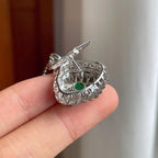 18k金钻镶冰种满绿翡翠佛公（yc257808）