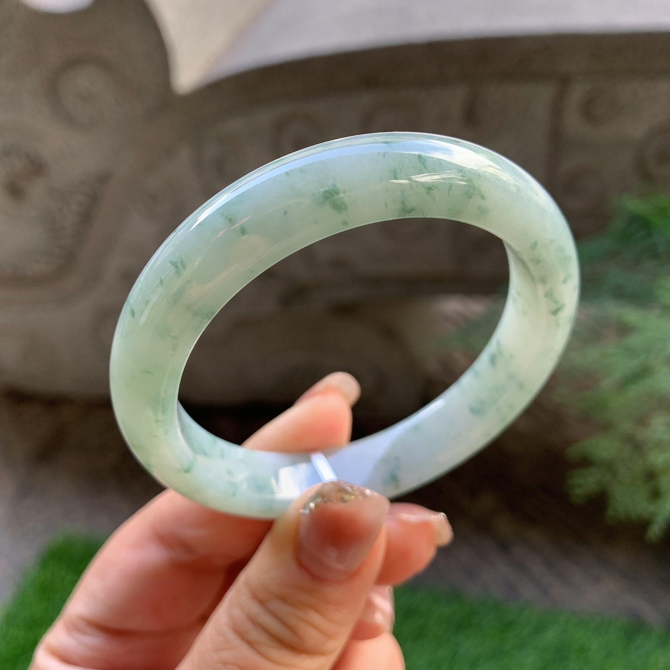 糯种飘花平安镯（54mm）（yc293324）