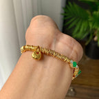 18K金钻+黄金镶糯冰种多彩盘缠手链（yc224990）