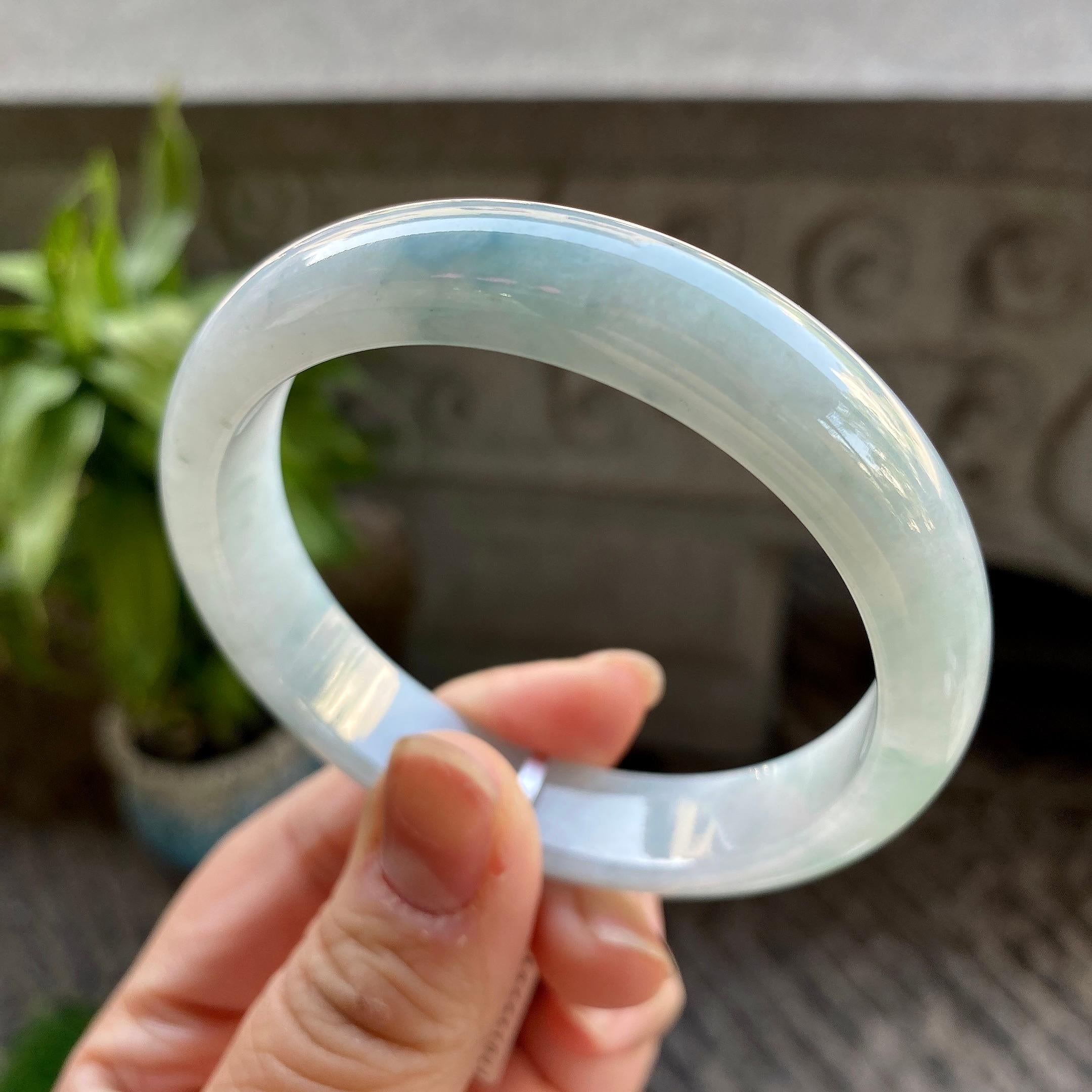 细糯种飘花平安镯（56.5mm）（yc311012）