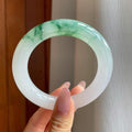 冰种飘花翡翠圆条手镯（57.7mm）（yc284546）