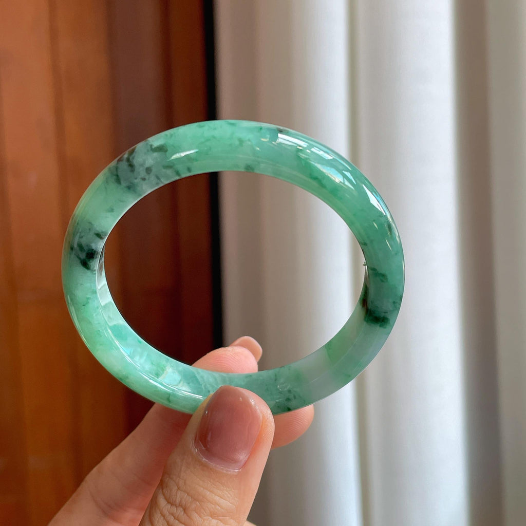 糯种翡翠特色平安镯（52mm）（yc284566）