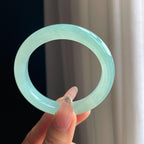 冰种晴绿底翡翠平安镯（52.5mm）（yc361648）