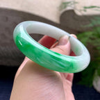 细糯种白底青平安镯（57.5mm）（yc206657）