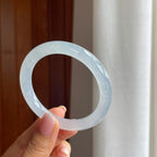 冰种白月光翡翠圆条手镯（55.2mm)（yc381298）