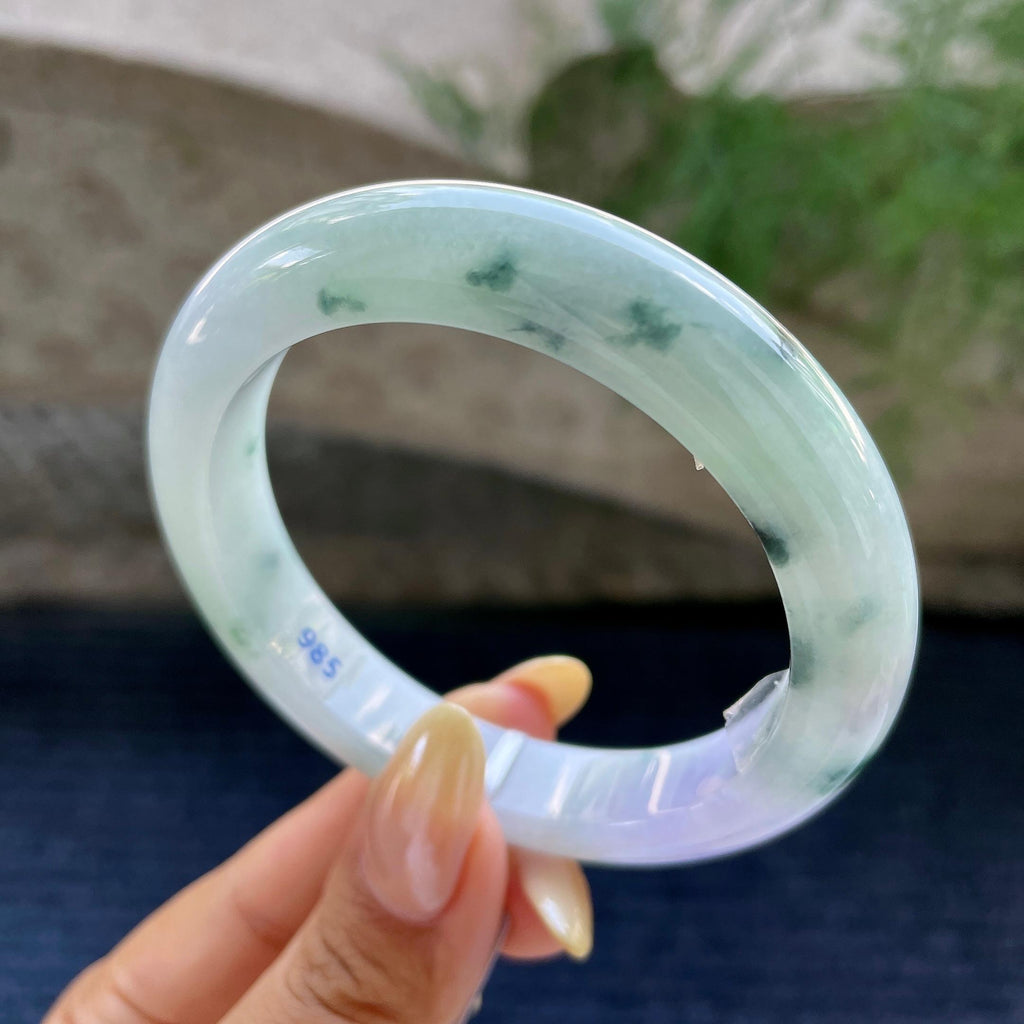 大圈口 细糯种紫罗兰飘花正圈平安镯58圈 天然缅甸A糊哦非常（yc466818）