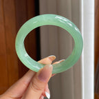 糯冰晴底翡翠平安镯（55.5mm)（yc403993）