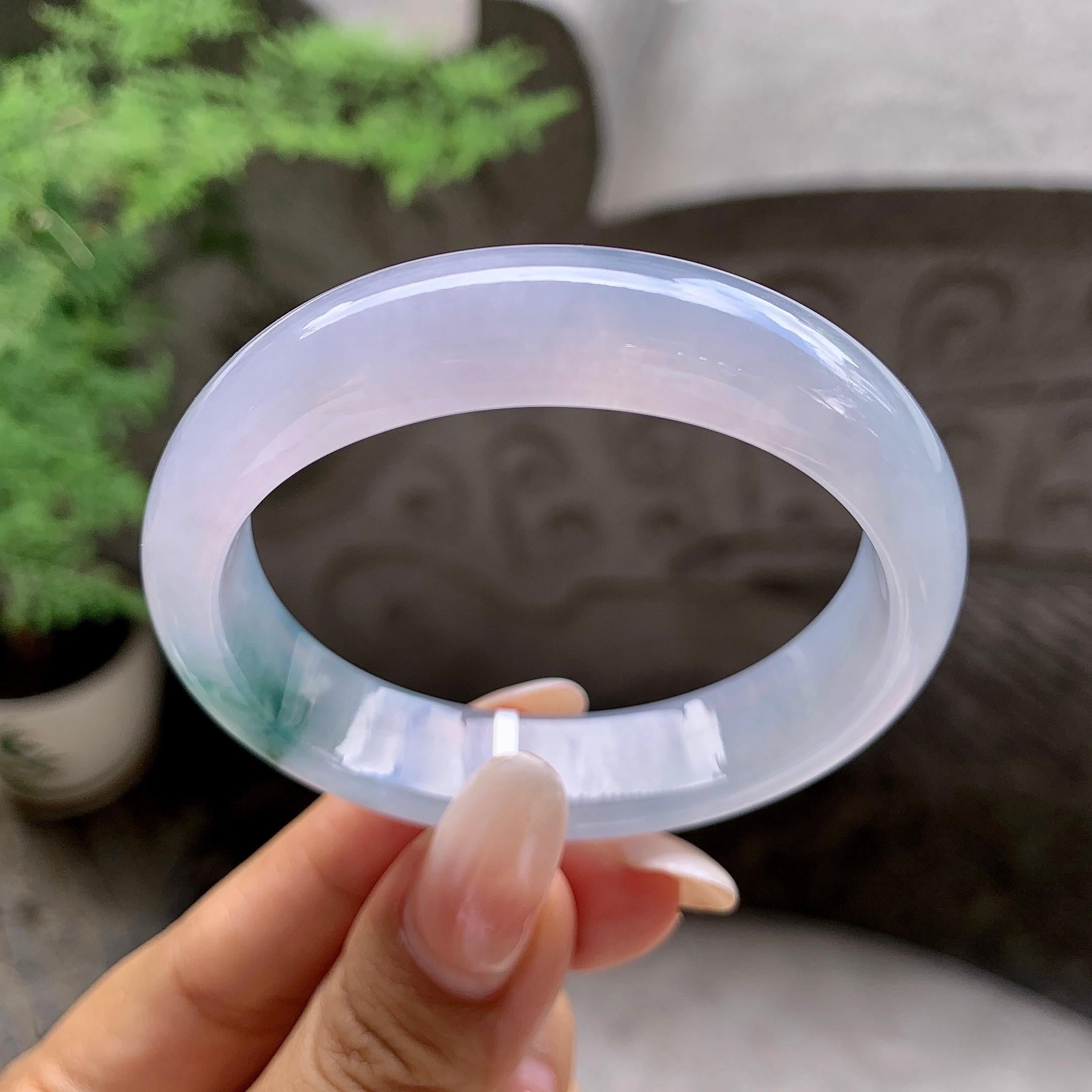 糯冰种飘花贵妃手镯（51.5mm）（yc203691）