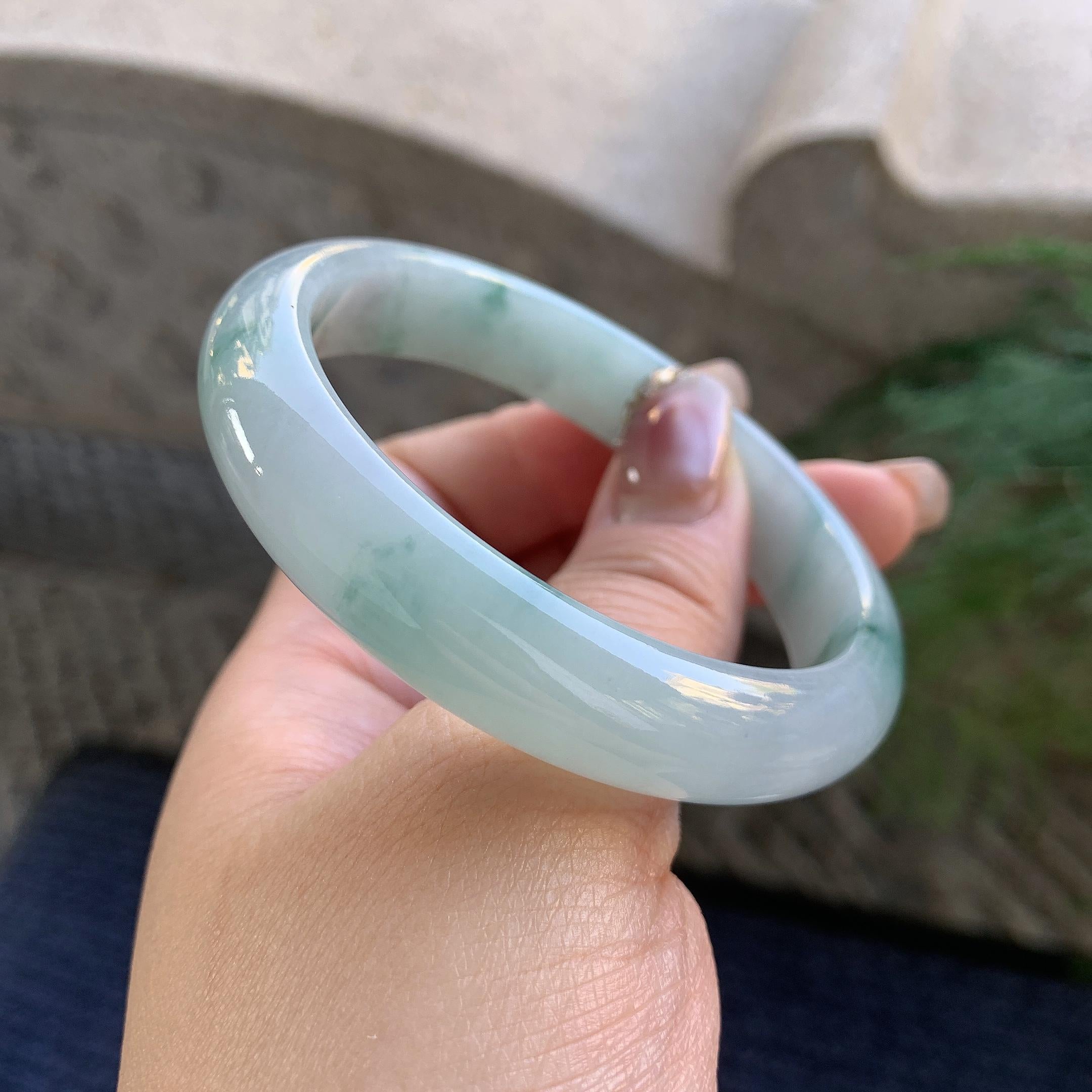 细糯种飘花平安镯（56.4mm）（yc294652）