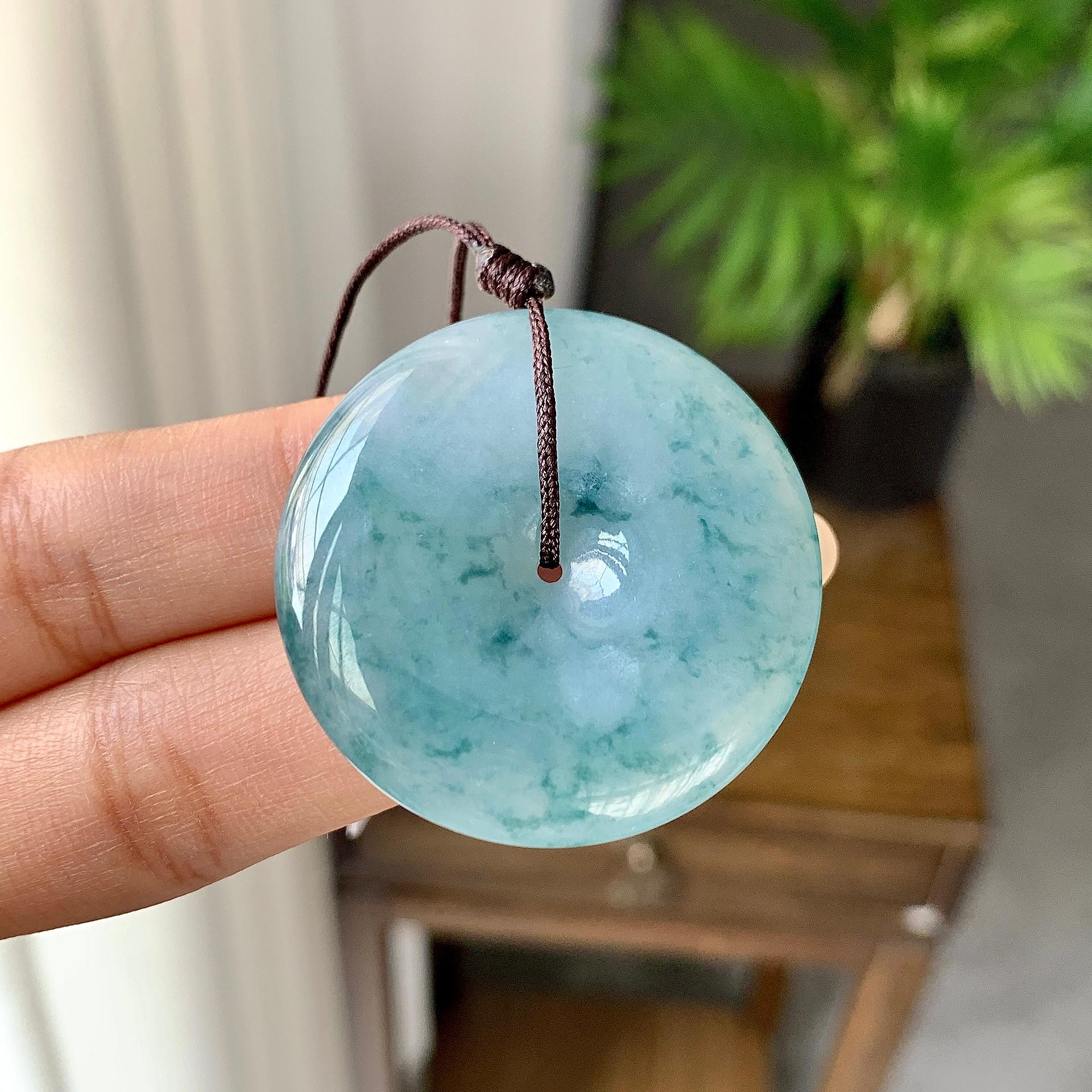 细糯种飘花平安扣吊坠（yc248131）