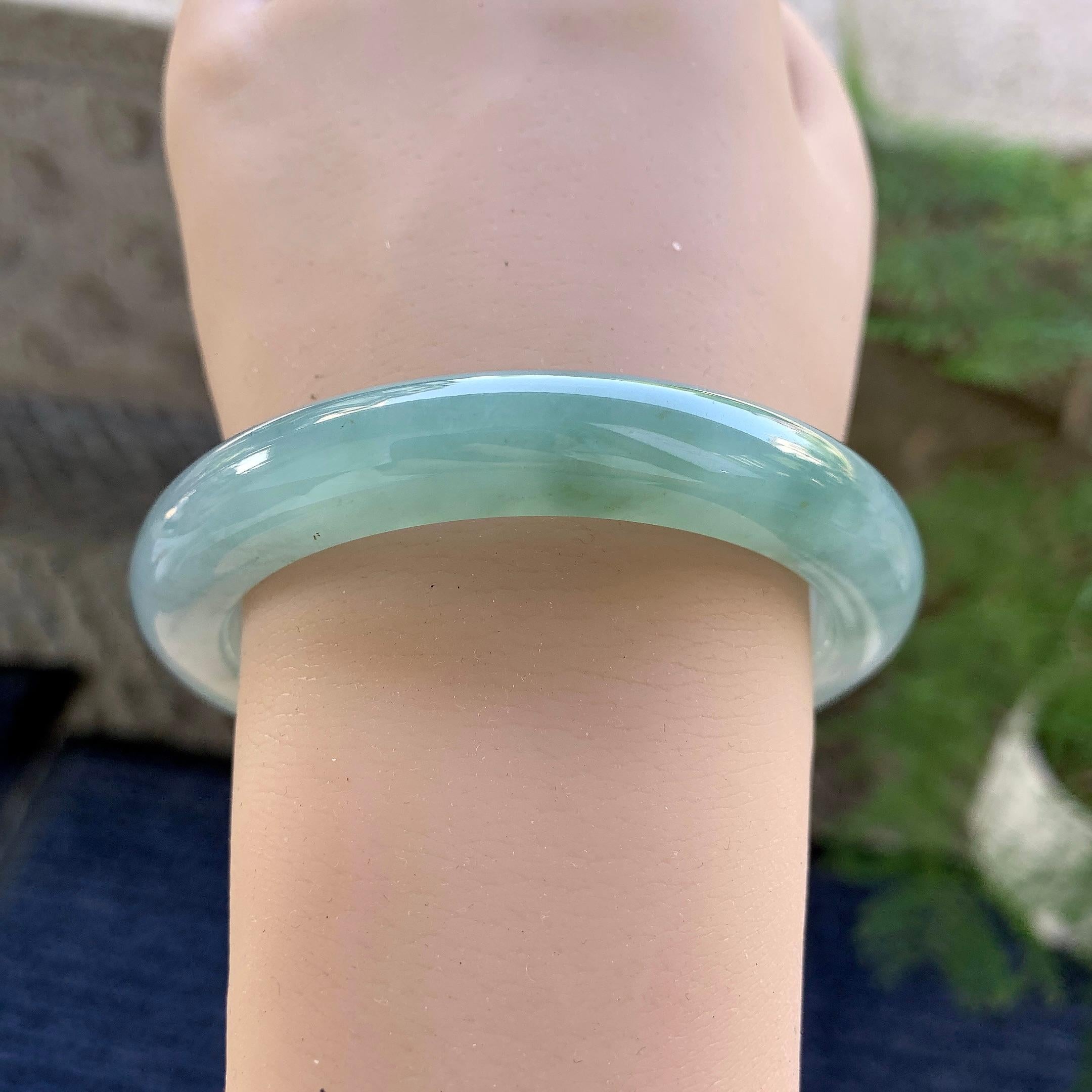 细糯种晴底飘花泥鳅背手镯（56mm）（yc249387）