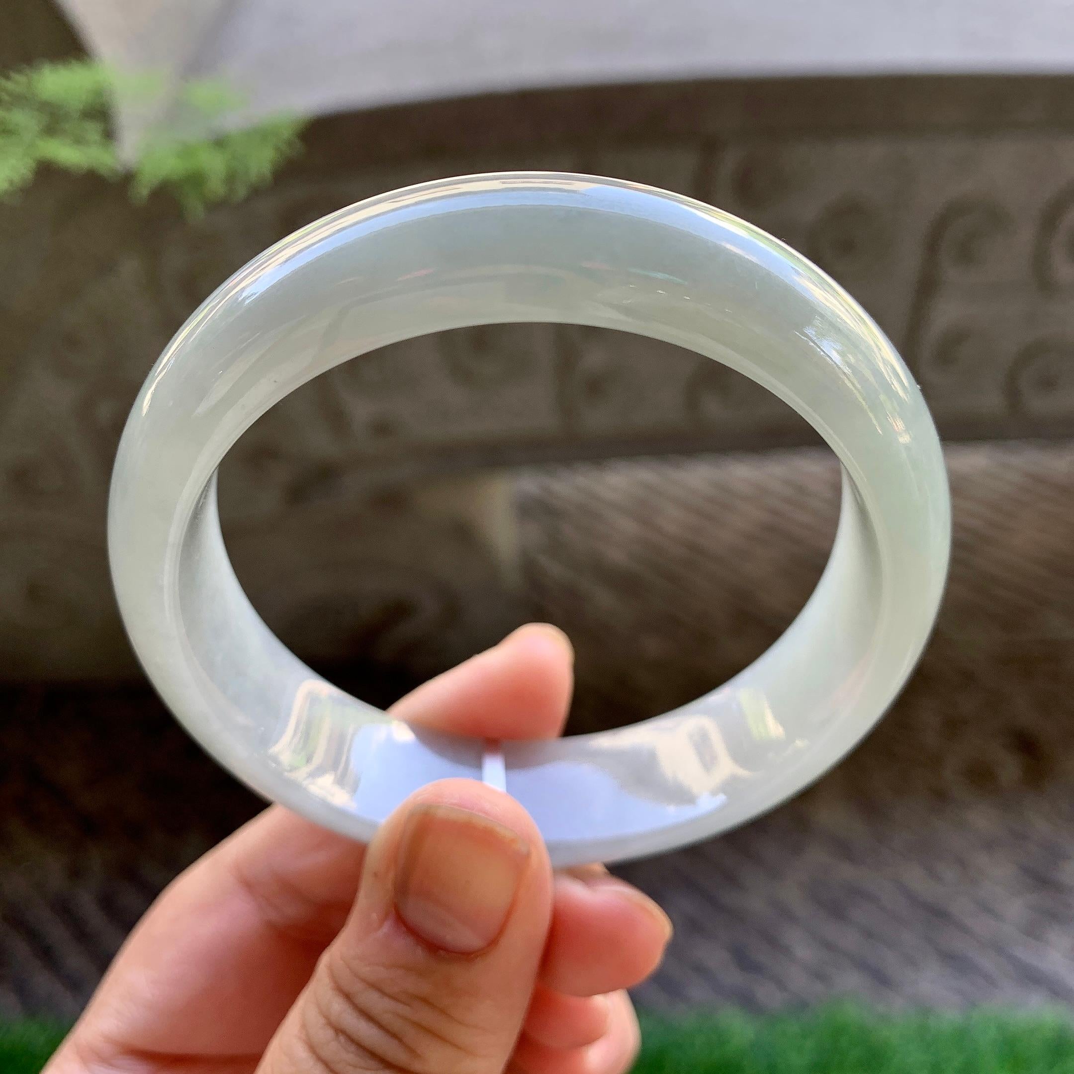 糯种淡晴底宽版轮胎手镯（59.3mm）（yc213144）
