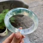 糯冰种飘花宽版轮胎手镯（60.1mm）（yc195366）