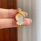 18k金钻镶冰种翡翠宝宝佛（yc316649）