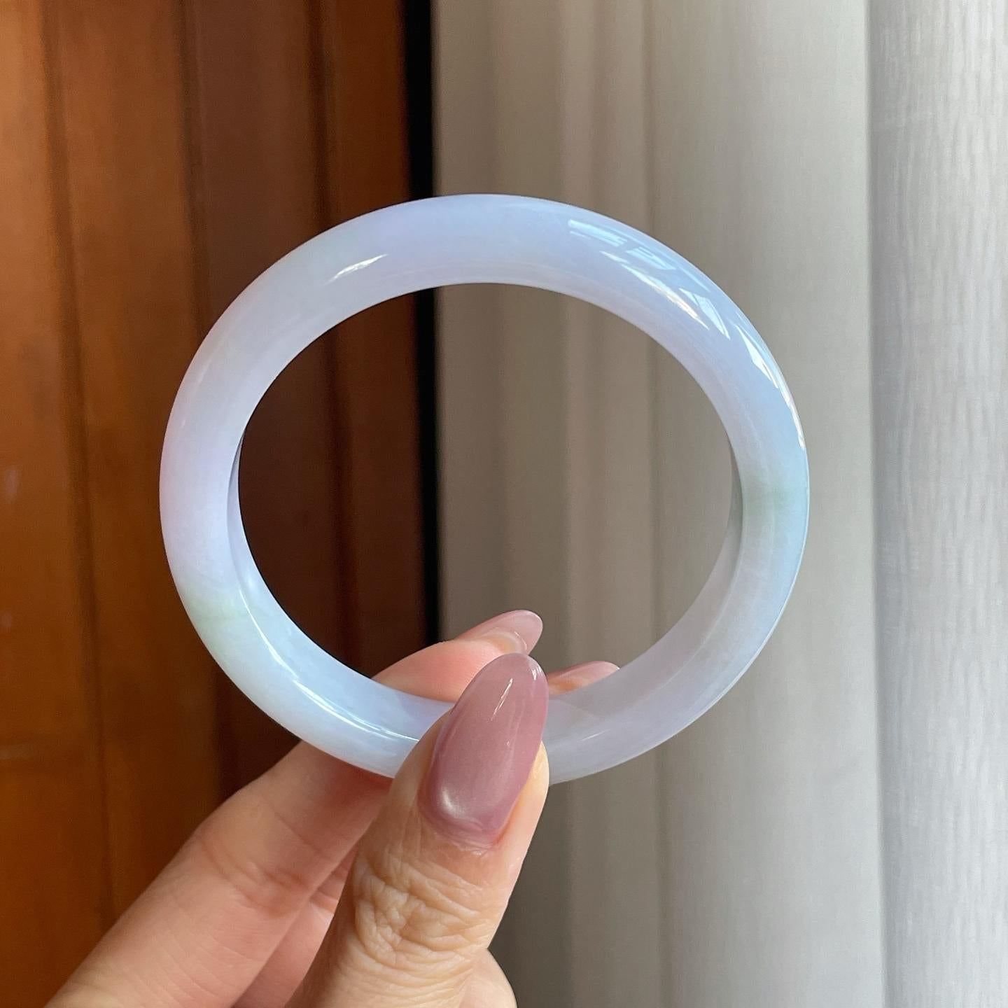 糯冰淡椿底翡翠平安镯（56.6mm）（yc287108）